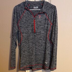 Texas Tech Under Armour Heathered Black and Red Pullover